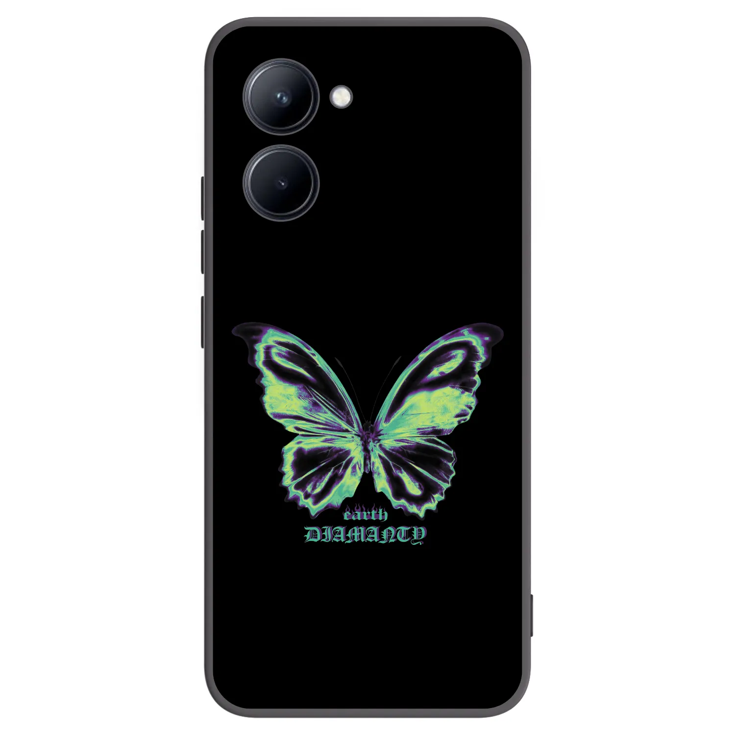 Picasee fekete szilikon tok az alábbi mobiltelefonokra Realme C33 (2023) - Diamanty Blue