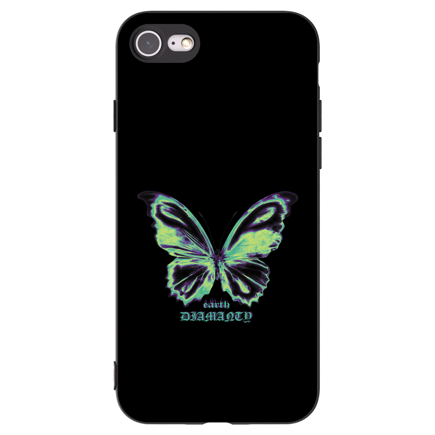 Picasee fekete szilikon tok az alábbi mobiltelefonokra Apple iPhone SE 2020 - Diamanty Blue