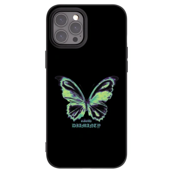 Picasee fekete szilikon tok az alábbi mobiltelefonokra Apple iPhone 12 Pro Max - Diamanty Blue