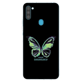 Picasee átlátszó szilikon tok az alábbi mobiltelefonokra Samsung Galaxy M11 - Diamanty Blue