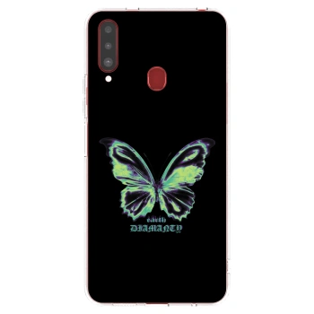 Picasee átlátszó szilikon tok az alábbi mobiltelefonokra Samsung Galaxy A20s - Diamanty Blue