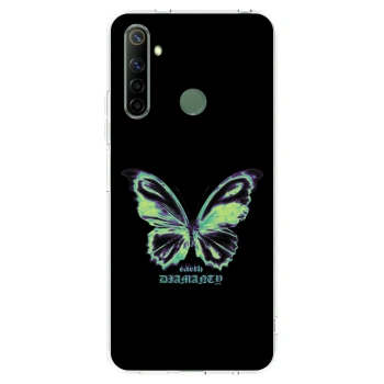 Picasee átlátszó szilikon tok az alábbi mobiltelefonokra Realme 6i - Diamanty Blue