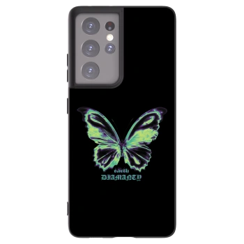 Picasee fekete szilikon tok az alábbi mobiltelefonokra Samsung Galaxy S21 Ultra 5G G998B - Diamanty Blue