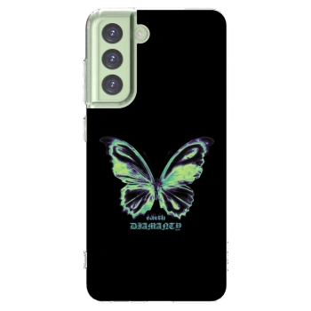 Picasee átlátszó szilikon tok az alábbi mobiltelefonokra Samsung Galaxy S21 FE 5G - Diamanty Blue