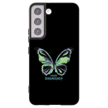 Picasee fekete szilikon tok az alábbi mobiltelefonokra Samsung Galaxy S22 5G - Diamanty Blue