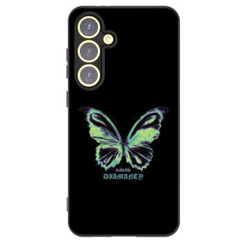 Picasee fekete szilikon tok az alábbi mobiltelefonokra Samsung Galaxy S24 FE S721B - Diamanty Blue