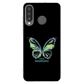 Picasee átlátszó szilikon tok az alábbi mobiltelefonokra Huawei P30 Lite - Diamanty Blue