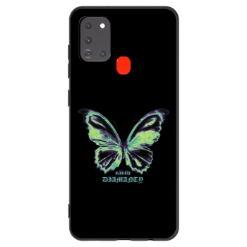 Picasee fekete szilikon tok az alábbi mobiltelefonokra Samsung Galaxy A21s - Diamanty Blue