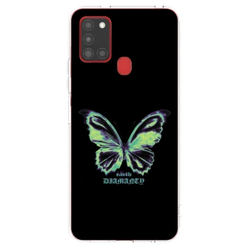 Picasee átlátszó szilikon tok az alábbi mobiltelefonokra Samsung Galaxy A21s - Diamanty Blue