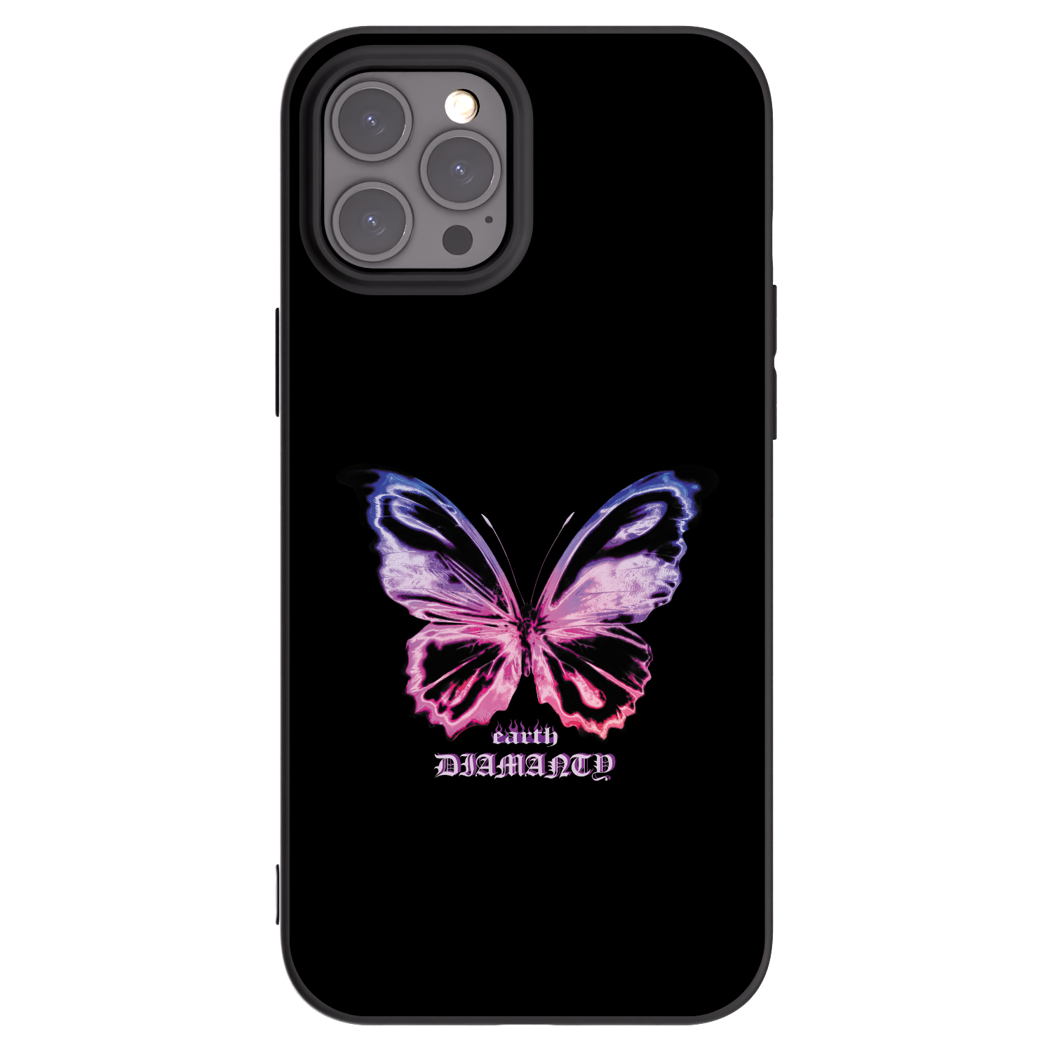 Picasee fekete szilikon tok az alábbi mobiltelefonokra Apple iPhone 12 Pro Max - Diamanty Purple