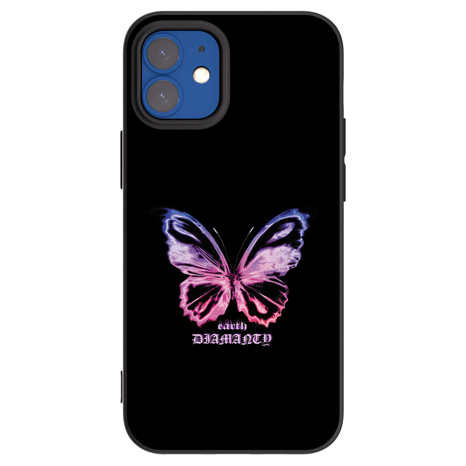 Picasee fekete szilikon tok az alábbi mobiltelefonokra Apple iPhone 12 mini - Diamanty Purple