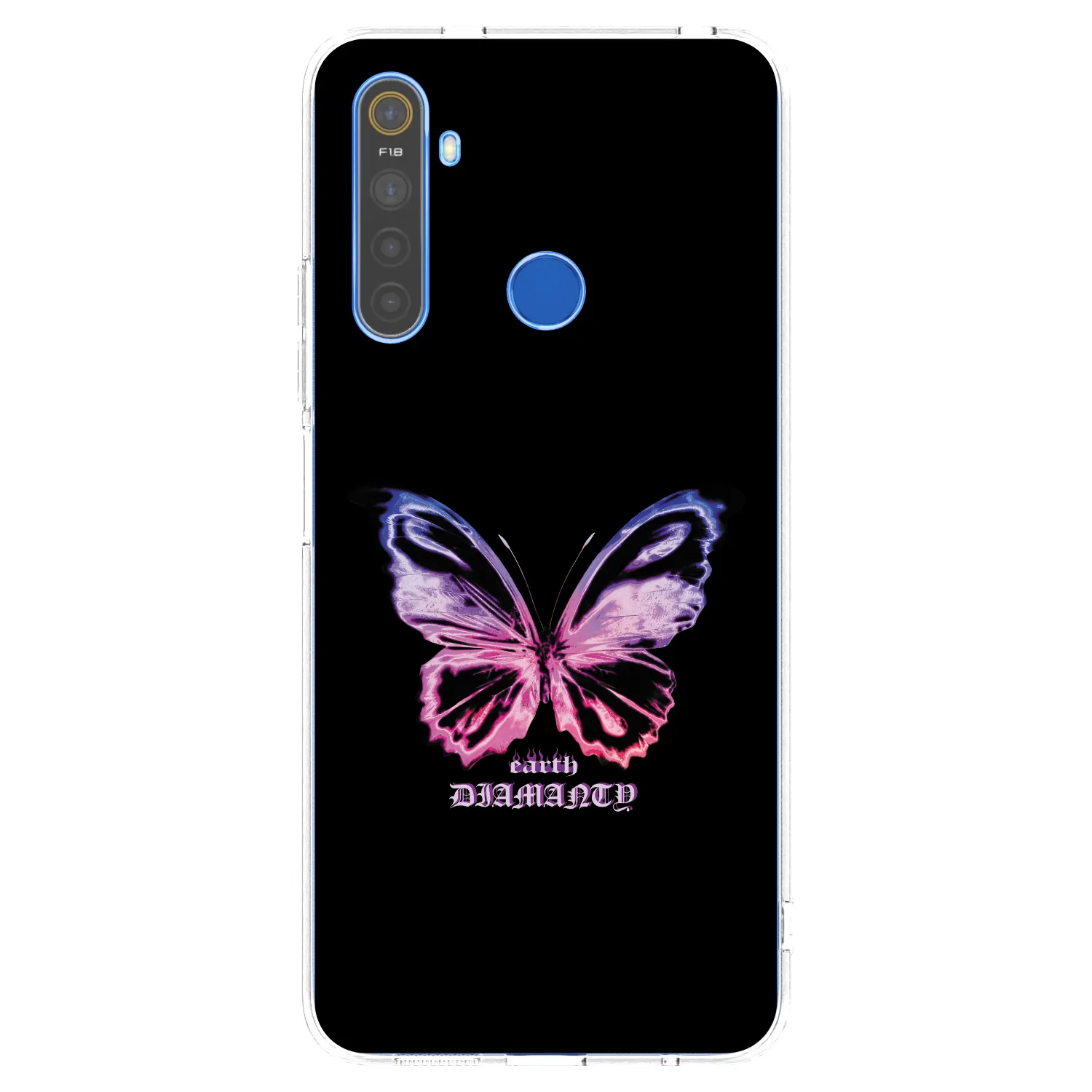 Picasee átlátszó szilikon tok az alábbi mobiltelefonokra Realme 5 - Diamanty Purple