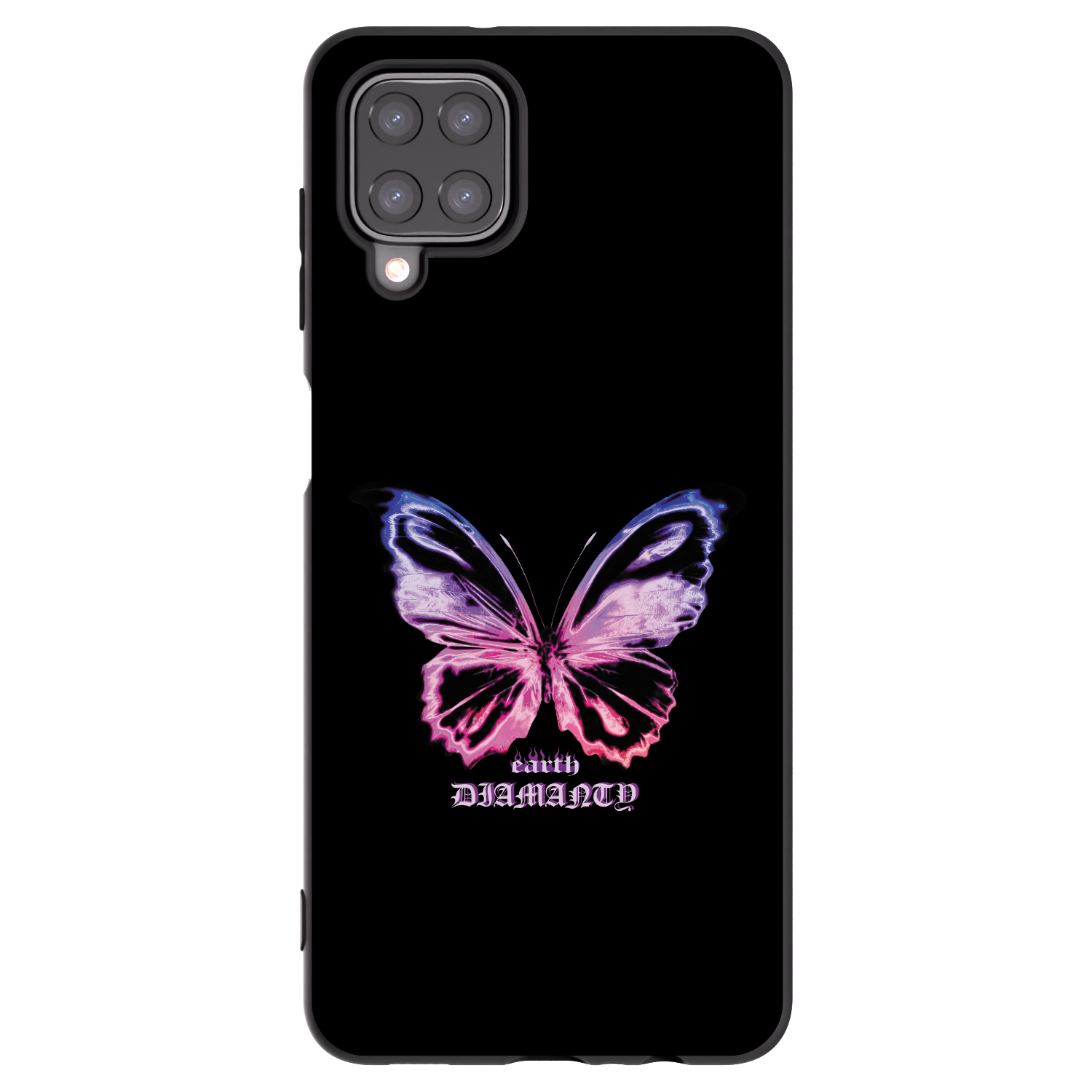 Picasee fekete szilikon tok az alábbi mobiltelefonokra Samsung Galaxy A12 A125F - Diamanty Purple