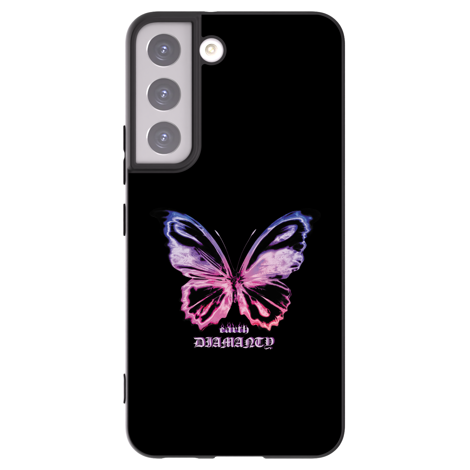 Picasee fekete szilikon tok az alábbi mobiltelefonokra Samsung Galaxy S22 5G - Diamanty Purple