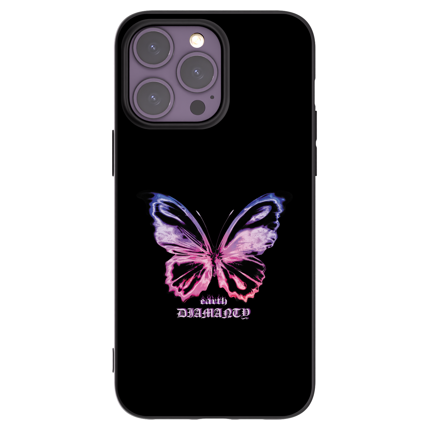 Picasee fekete szilikon tok az alábbi mobiltelefonokra Apple iPhone 14 Pro Max - Diamanty Purple