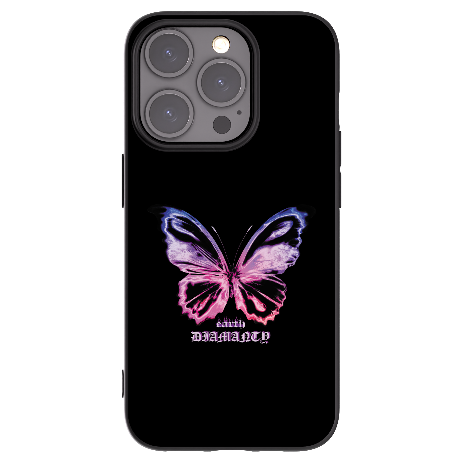 Picasee fekete szilikon tok az alábbi mobiltelefonokra Apple iPhone 15 Pro - Diamanty Purple