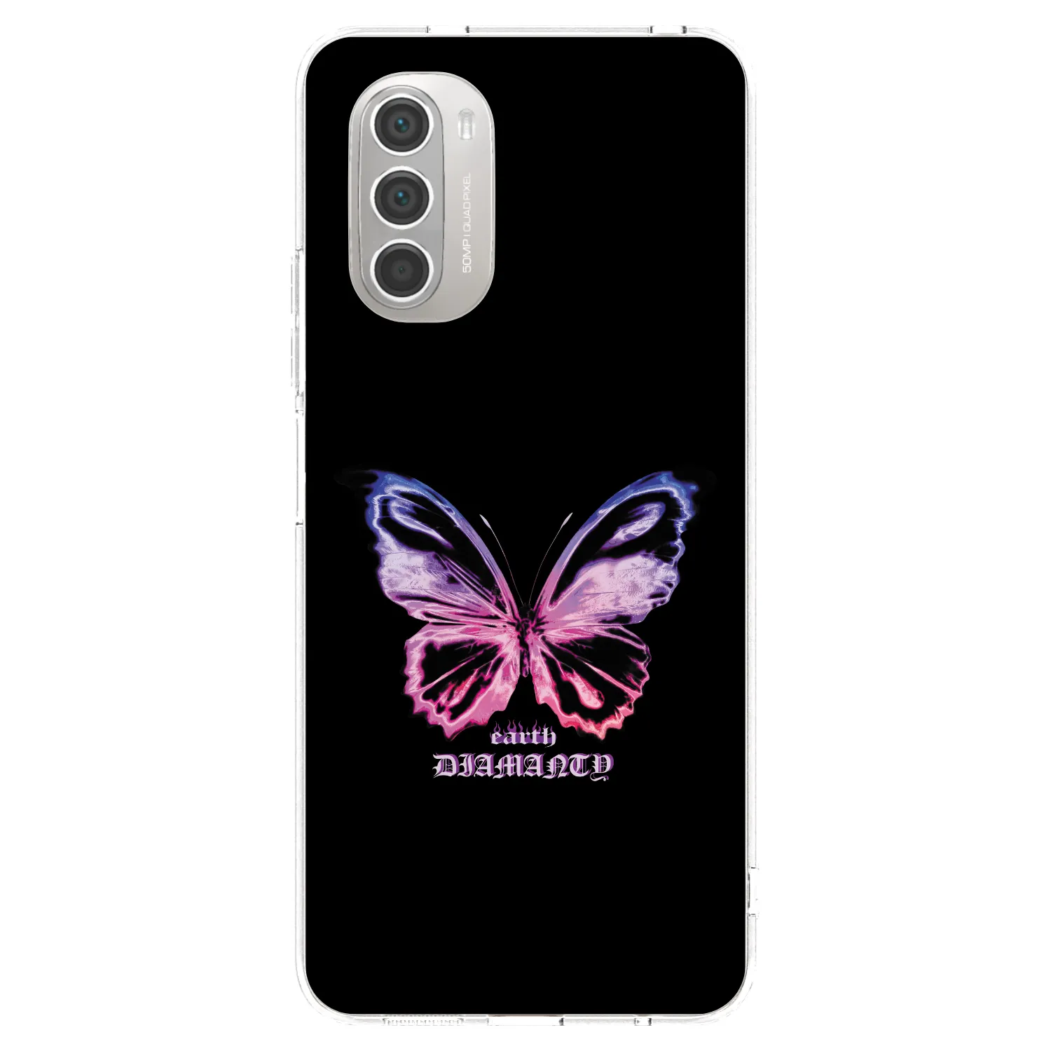 Picasee átlátszó szilikon tok az alábbi mobiltelefonokra Motorola Moto G51 - Diamanty Purple