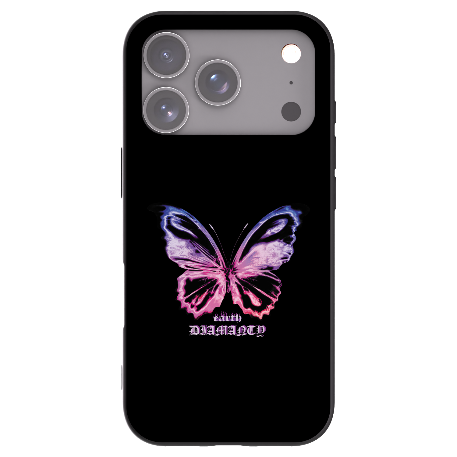 Picasee fekete szilikon tok az alábbi mobiltelefonokra Apple iPhone 17 Pro - Diamanty Purple