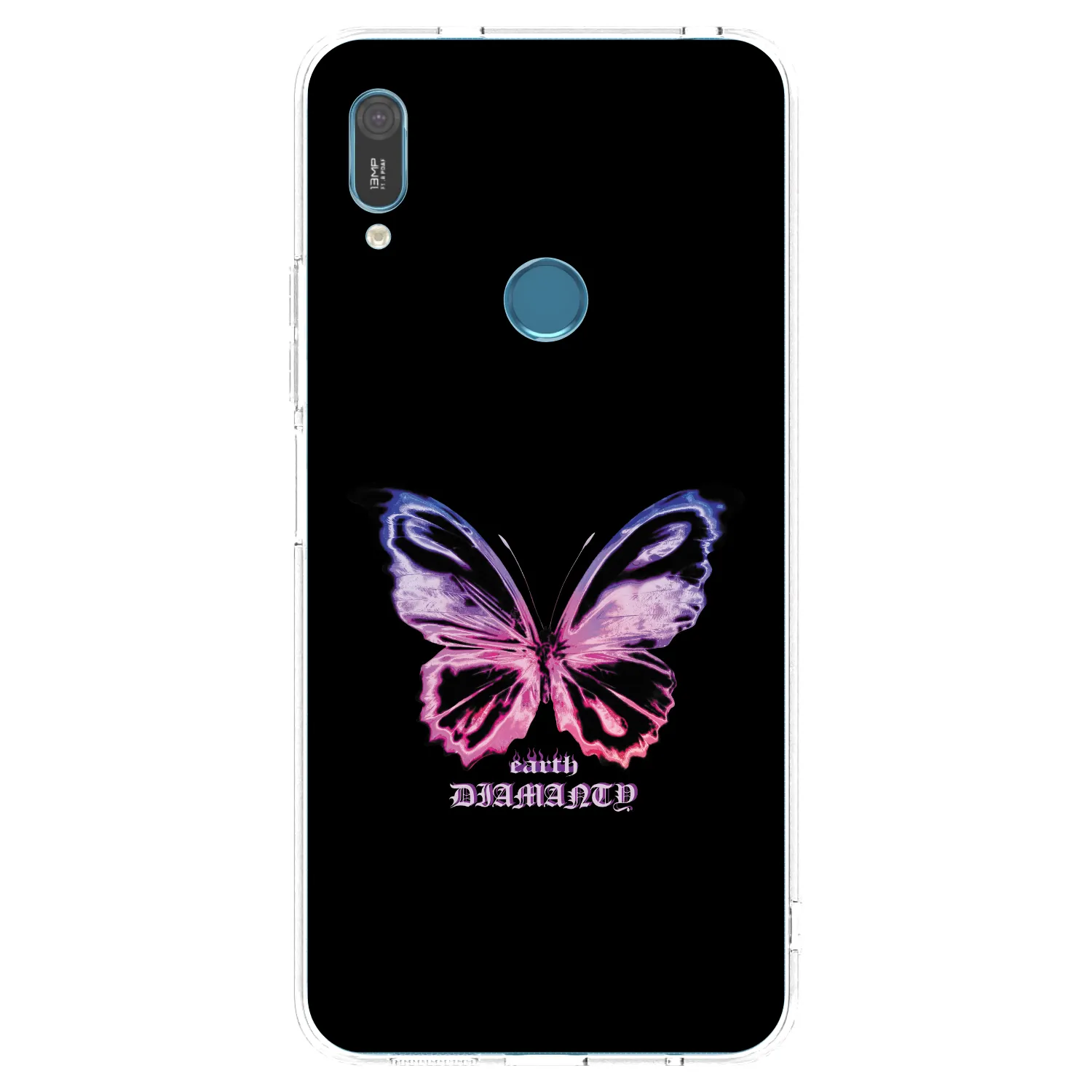 Picasee átlátszó szilikon tok az alábbi mobiltelefonokra Huawei Y6 2019 - Diamanty Purple