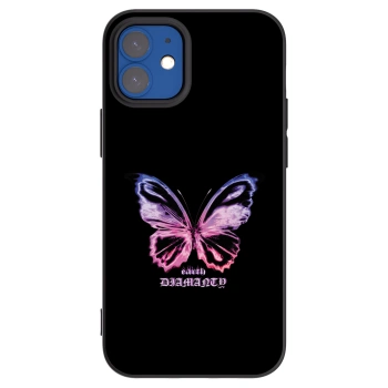 Picasee fekete szilikon tok az alábbi mobiltelefonokra Apple iPhone 12 mini - Diamanty Purple