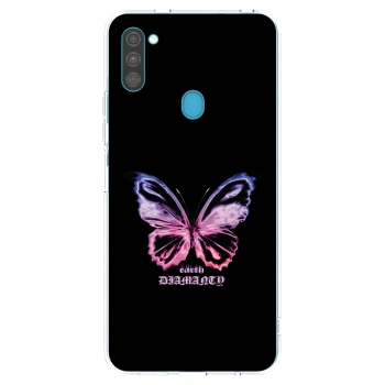 Picasee átlátszó szilikon tok az alábbi mobiltelefonokra Samsung Galaxy M11 - Diamanty Purple