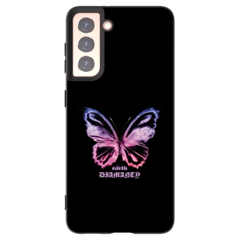 Picasee fekete szilikon tok az alábbi mobiltelefonokra Samsung Galaxy S21 5G G991B - Diamanty Purple