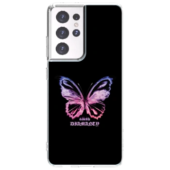 Picasee átlátszó szilikon tok az alábbi mobiltelefonokra Samsung Galaxy S21 Ultra 5G G998B - Diamanty Purple