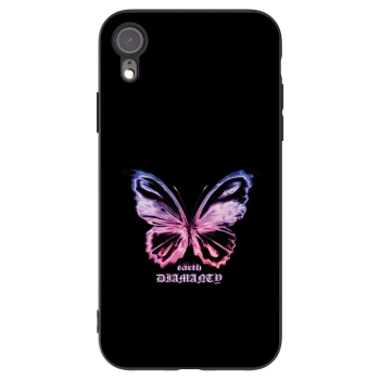 Picasee fekete szilikon tok az alábbi mobiltelefonokra Apple iPhone XR - Diamanty Purple