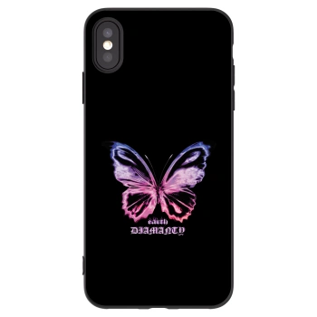 Picasee fekete szilikon tok az alábbi mobiltelefonokra Apple iPhone XS Max - Diamanty Purple