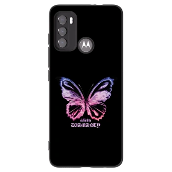 Picasee fekete szilikon tok az alábbi mobiltelefonokra Motorola Moto G60 - Diamanty Purple