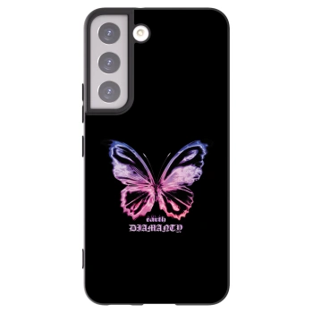 Picasee fekete szilikon tok az alábbi mobiltelefonokra Samsung Galaxy S22 5G - Diamanty Purple