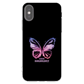 Picasee átlátszó szilikon tok az alábbi mobiltelefonokra Apple iPhone X/XS - Diamanty Purple