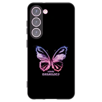 Picasee fekete szilikon tok az alábbi mobiltelefonokra Samsung Galaxy S23 5G - Diamanty Purple