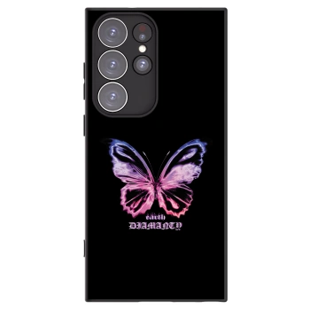 Picasee fekete szilikon tok az alábbi mobiltelefonokra Samsung Galaxy S23 Ultra 5G - Diamanty Purple