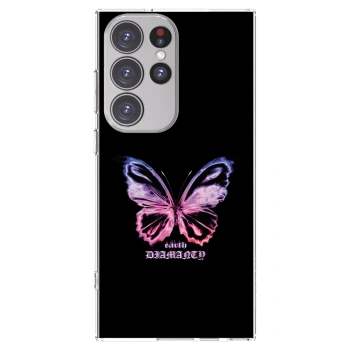 Picasee átlátszó szilikon tok az alábbi mobiltelefonokra Samsung Galaxy S23 Ultra 5G - Diamanty Purple