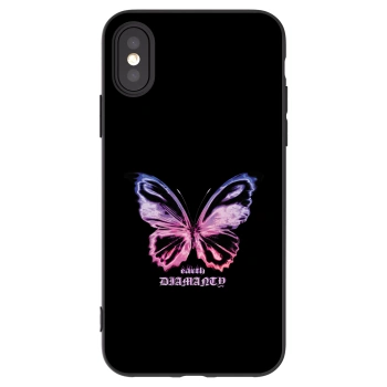 Picasee fekete szilikon tok az alábbi mobiltelefonokra Apple iPhone X/XS - Diamanty Purple