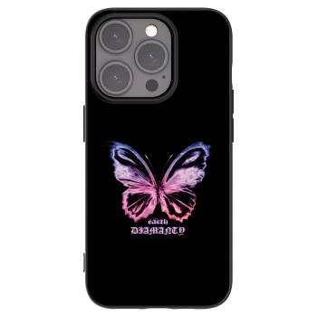 Picasee fekete szilikon tok az alábbi mobiltelefonokra Apple iPhone 15 Pro - Diamanty Purple