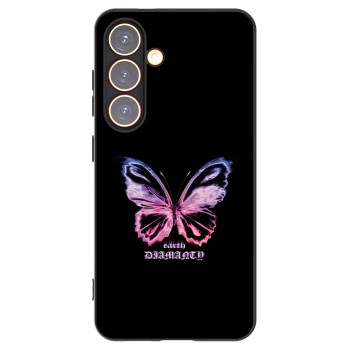 Picasee fekete szilikon tok az alábbi mobiltelefonokra Samsung Galaxy S24 S921B 5G - Diamanty Purple