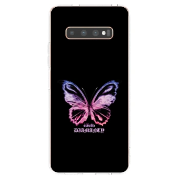 Picasee átlátszó szilikon tok az alábbi mobiltelefonokra Samsung Galaxy S10 Plus G975 - Diamanty Purple