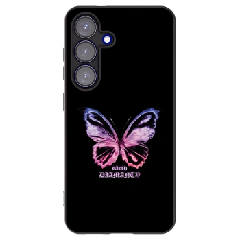 Picasee fekete szilikon tok az alábbi mobiltelefonokra Samsung Galaxy S25 5G - Diamanty Purple