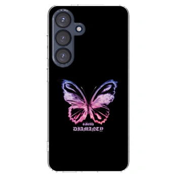 Picasee átlátszó szilikon tok az alábbi mobiltelefonokra Samsung Galaxy S25 5G - Diamanty Purple