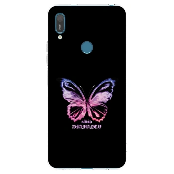 Picasee átlátszó szilikon tok az alábbi mobiltelefonokra Huawei Y7 2019 - Diamanty Purple