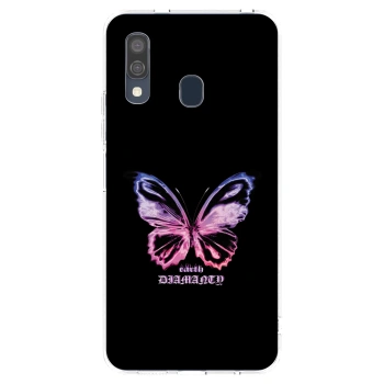 Picasee átlátszó szilikon tok az alábbi mobiltelefonokra Samsung Galaxy A40 A405F - Diamanty Purple