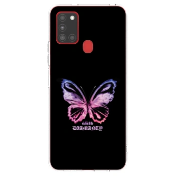 Picasee átlátszó szilikon tok az alábbi mobiltelefonokra Samsung Galaxy A21s - Diamanty Purple
