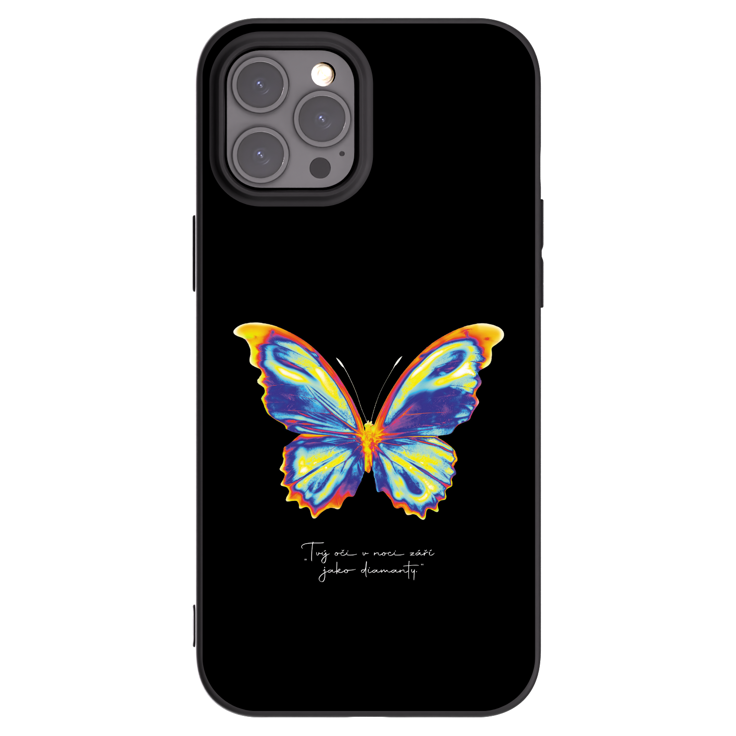 Picasee fekete szilikon tok az alábbi mobiltelefonokra Apple iPhone 12 Pro Max - Diamanty Black