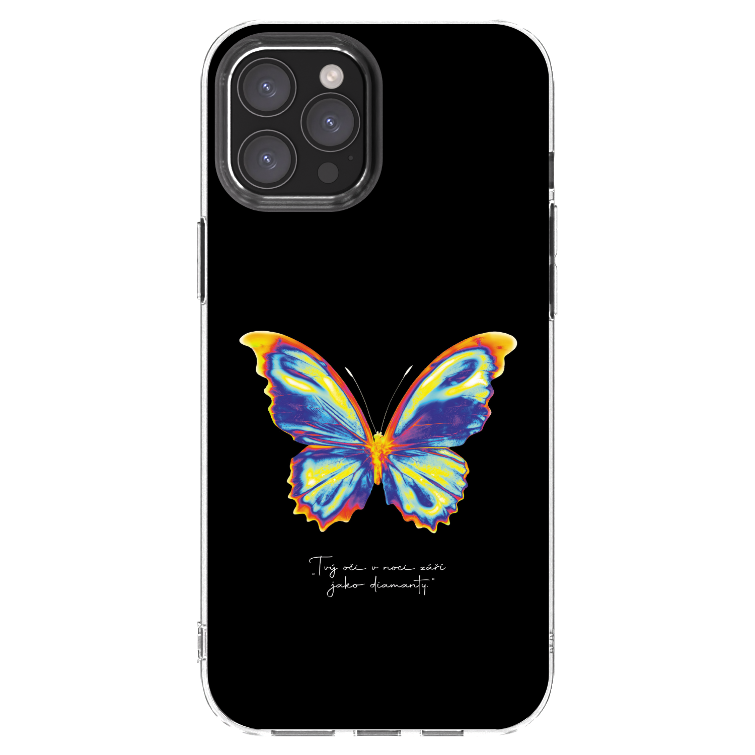 Picasee átlátszó szilikon tok az alábbi mobiltelefonokra Apple iPhone 12 Pro Max - Diamanty Black