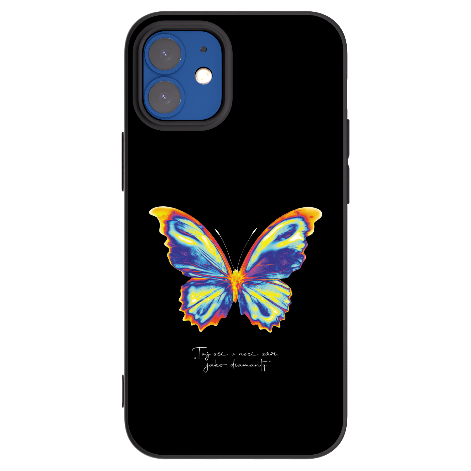 Picasee fekete szilikon tok az alábbi mobiltelefonokra Apple iPhone 12 mini - Diamanty Black