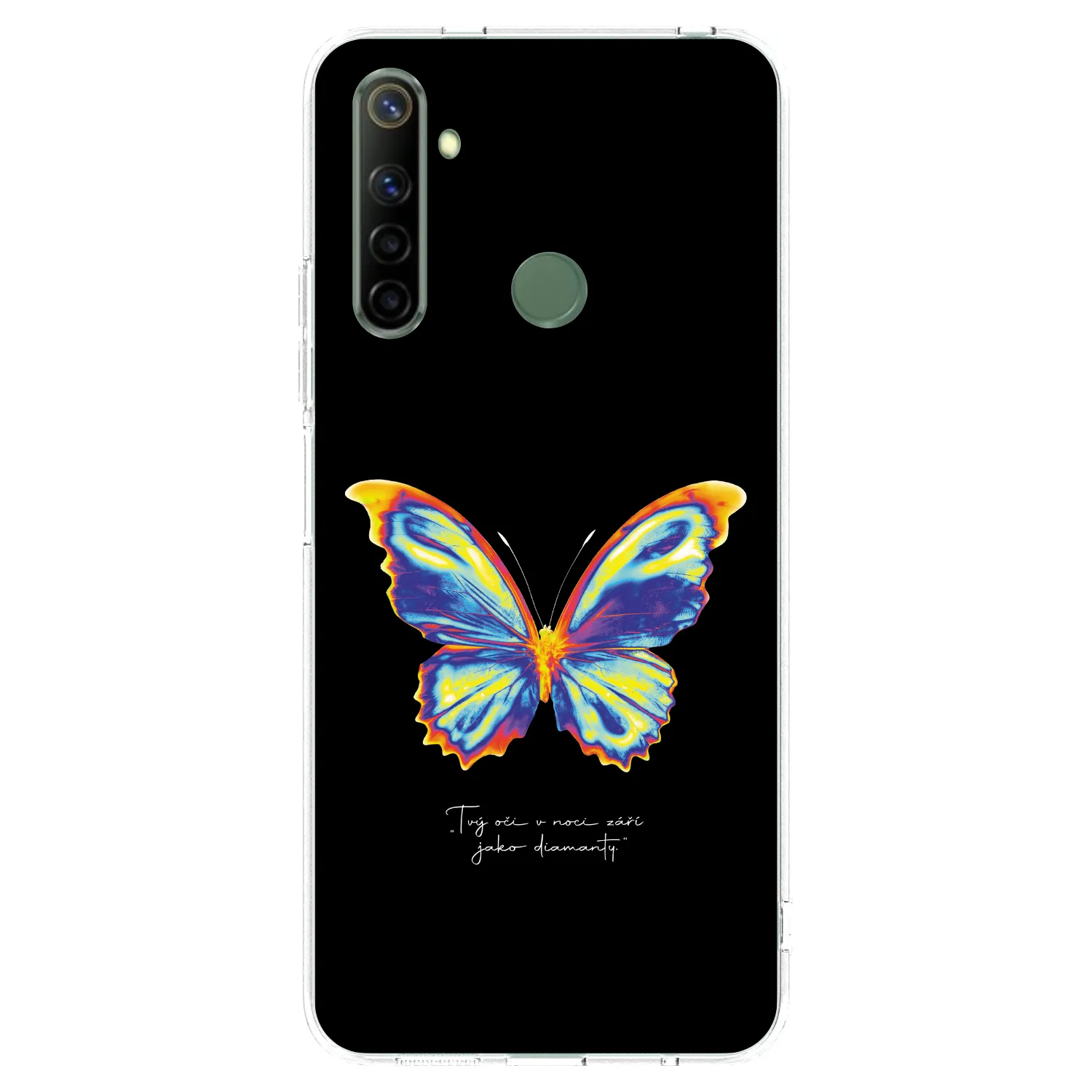 Picasee átlátszó szilikon tok az alábbi mobiltelefonokra Realme 6i - Diamanty Black