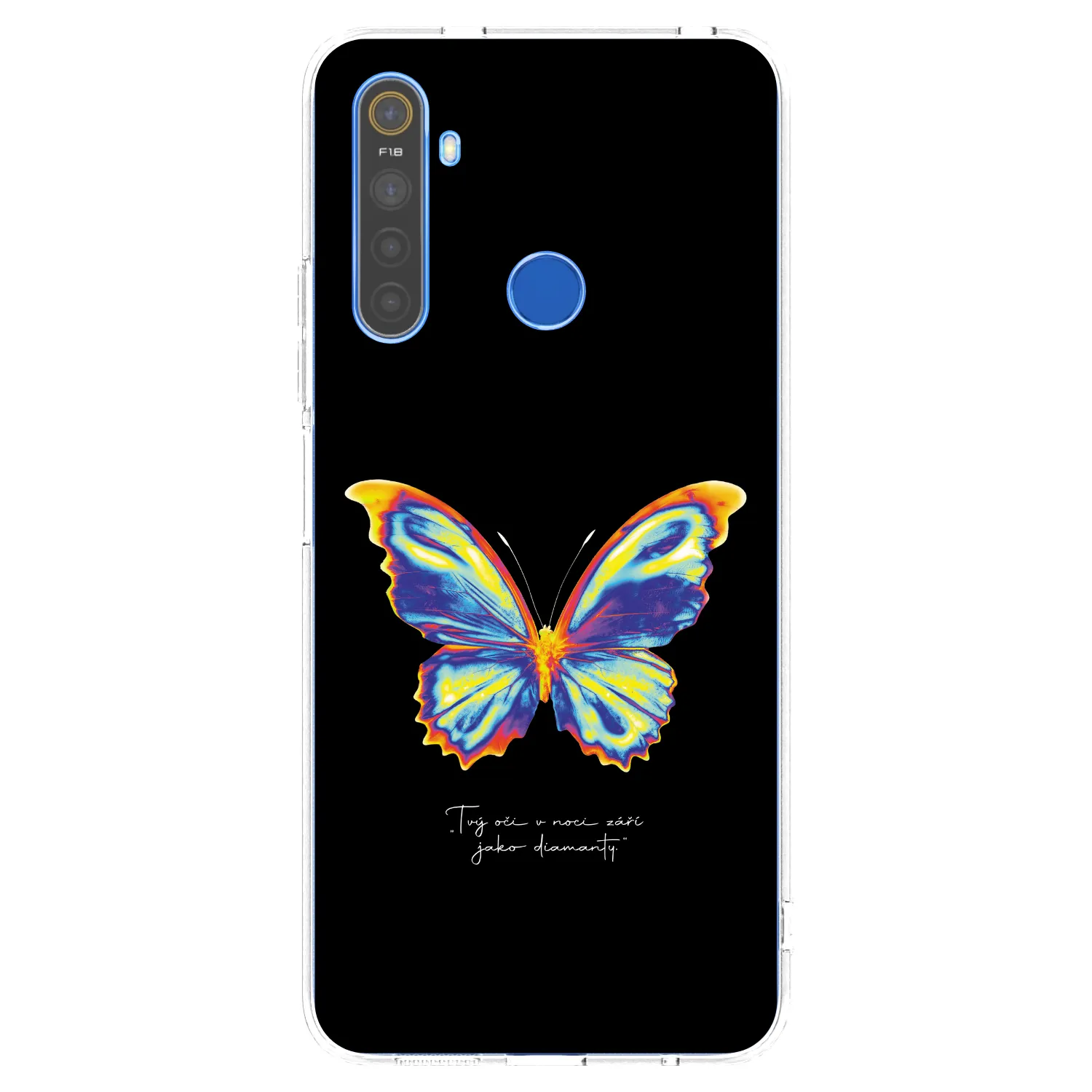 Picasee átlátszó szilikon tok az alábbi mobiltelefonokra Realme 5 - Diamanty Black