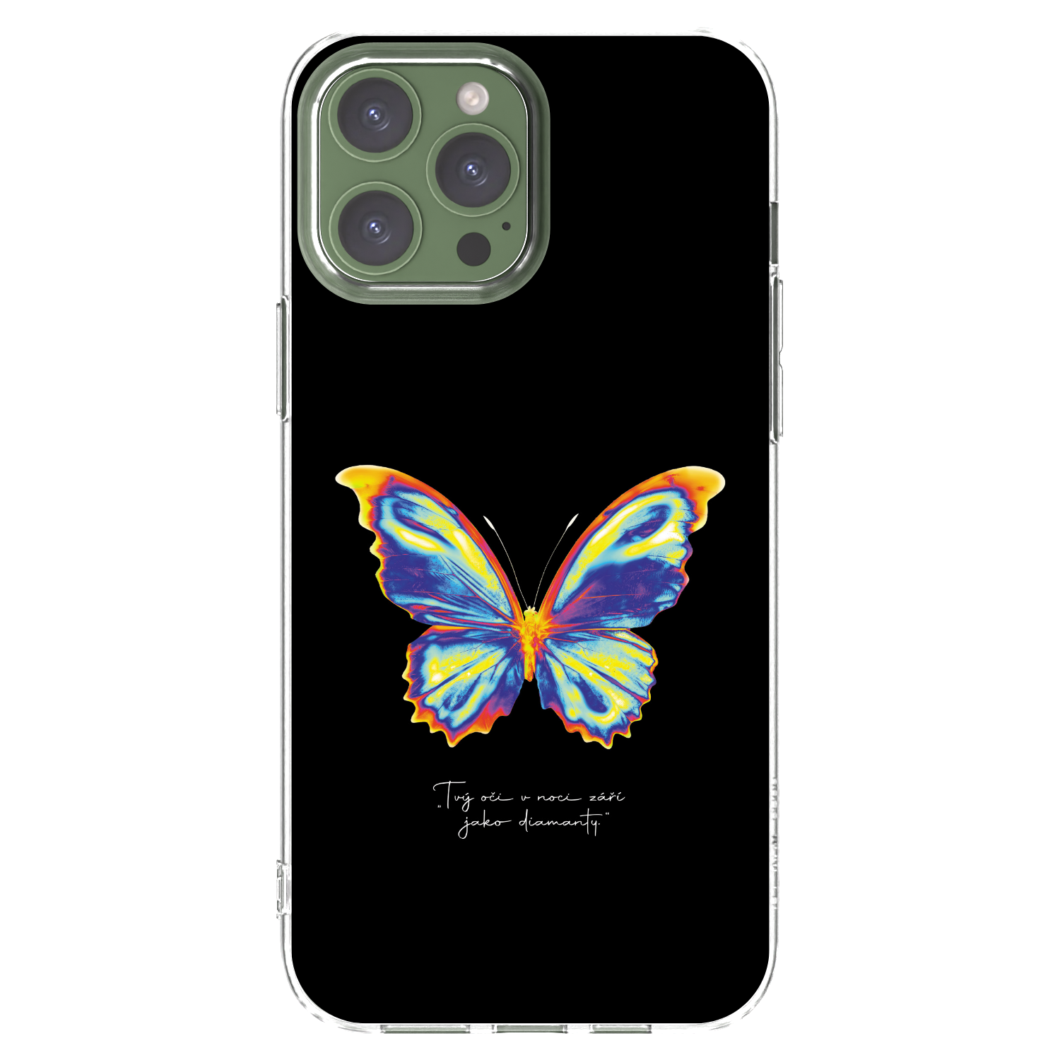 Picasee átlátszó szilikon tok az alábbi mobiltelefonokra Apple iPhone 13 Pro Max - Diamanty Black